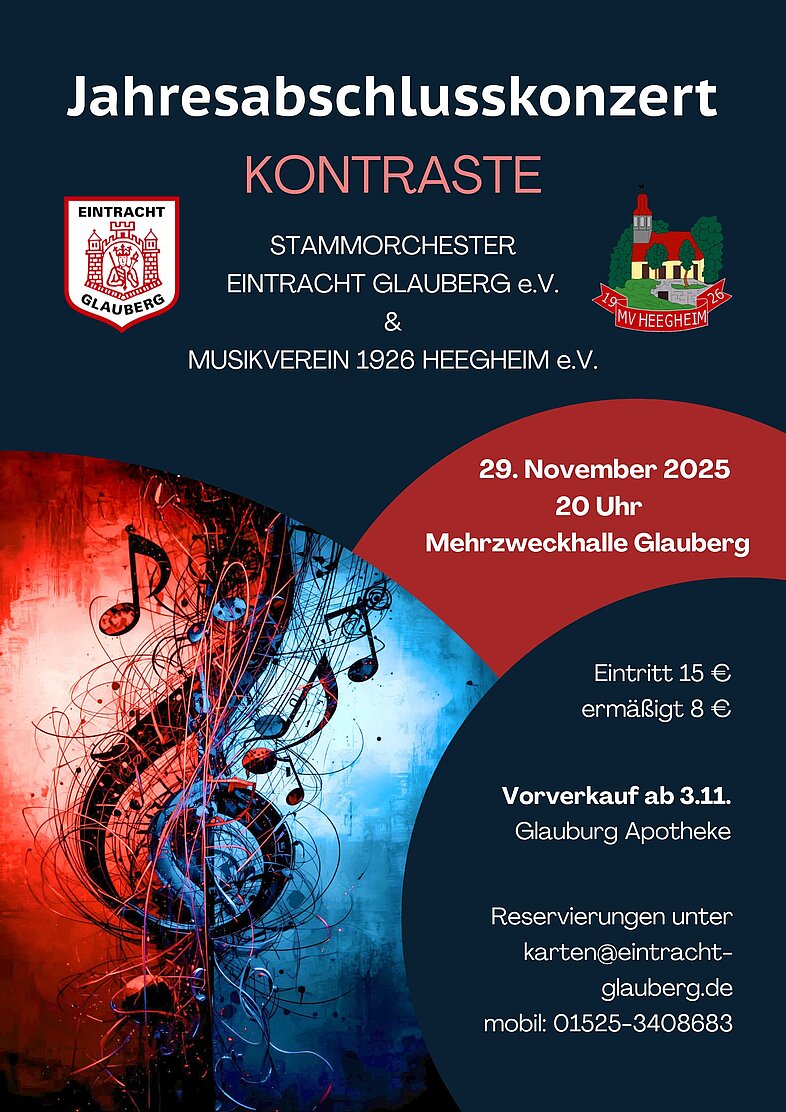 Jahresabschlusskonzert „Kontraste“ Plakat